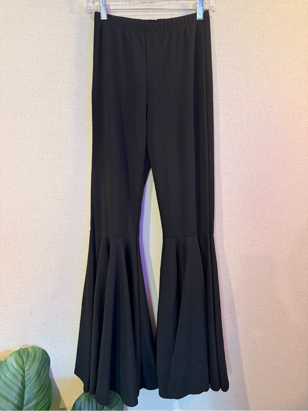 Ultra Flare Ruffle Bell Bottom Pants High Waisted Black Mermaid Leg